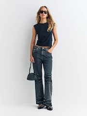 Rag & Bone Black Mica Cropped Tank Top - Image 2 of 5