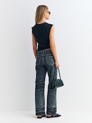 Rag & Bone Black Mica Cropped Tank Top - Image 3 of 5