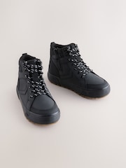 Black Standard Fit (F) Warm Lined High Top Boots - Image 1 of 5