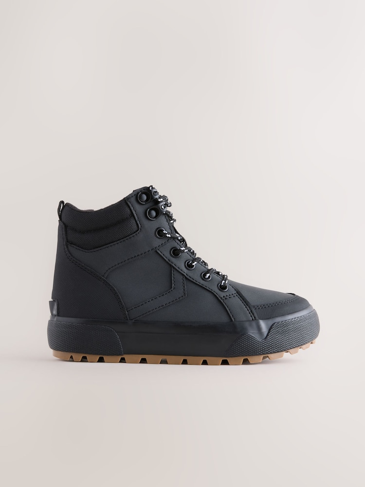 Black Standard Fit (F) Warm Lined High Top Boots - Image 2 of 5