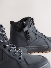Black Standard Fit (F) Warm Lined High Top Boots - Image 3 of 5