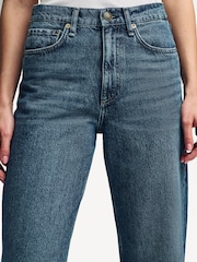 Rag & Bone Blue Relaxed Cotton Shea High Rise Straight Full Length Jeans - Image 5 of 6