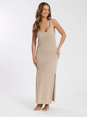 Loungeable Brown Loungeable Scoop Neck Soft Dress - Image 1 of 5