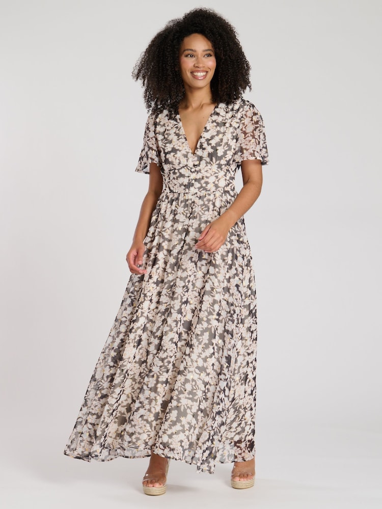 sachin and babi light blue dress Skyline Chic Smocked Denim Maxi Dress