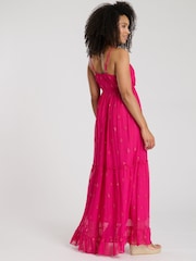 South Beach Pink Sequin Detail Cami V-Neck Maxi Dress - Image 2 of 3