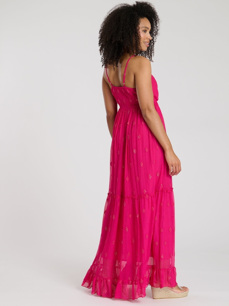 Pink - South Beach Sequin Detail Cami V-Neck Maxi Dress - Bild 2 von 3 Pink - South Beach Sequin Detail Cami V-Neck Maxi Dress - Bild 2 von 3