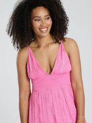 South Beach Pink Sequin Cami Detail Maxi Dress - Image 2 of 4
