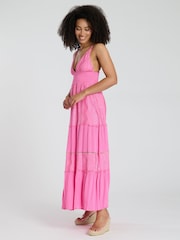 South Beach Pink Sequin Cami Detail Maxi Dress - Image 3 of 4