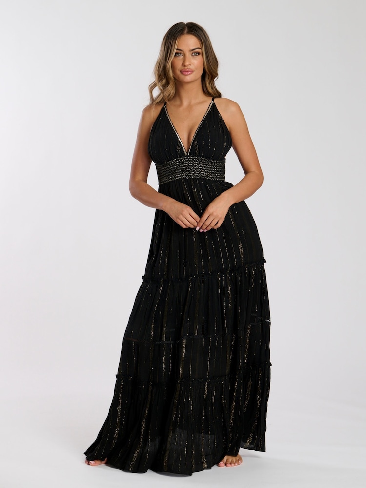 South Beach Metallic Cami Stripe Maxi Dress - Изображение 1 из 4