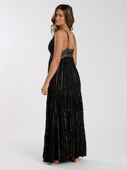 South Beach Metallic Cami Stripe Maxi Dress - Изображение 2 из 4