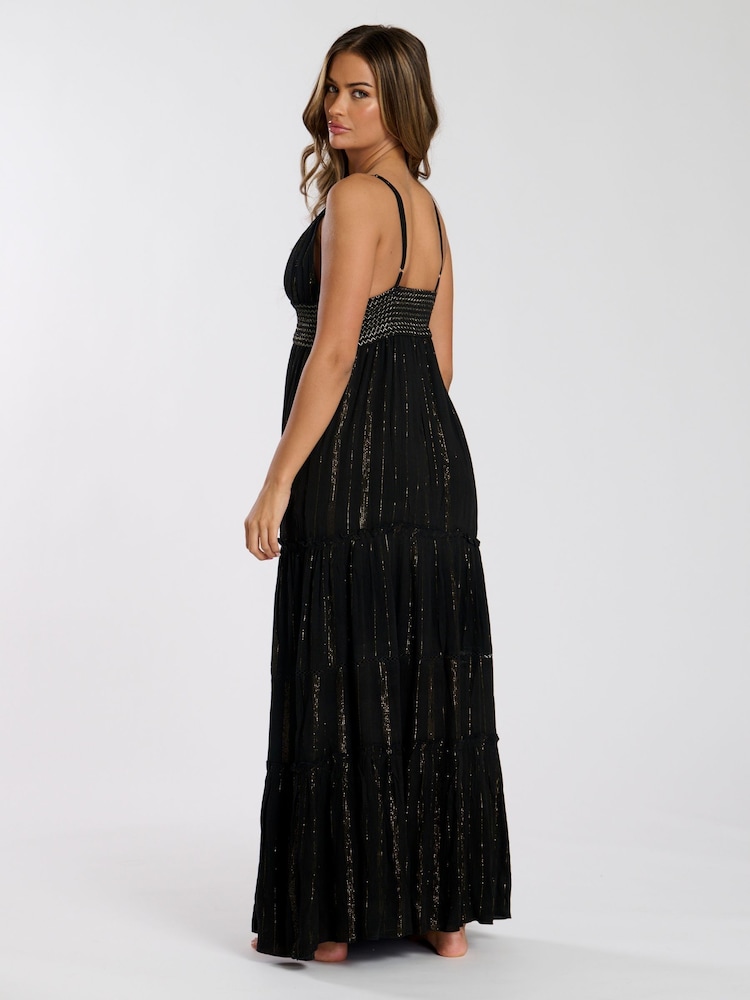 South Beach Metallic Cami Stripe Maxi Dress - Изображение 2 из 4