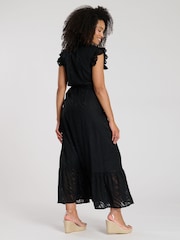 South Beach Black Jacquard Wrap Midi Dress - Image 4 of 4