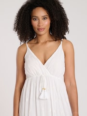 South Beach White Sequin Detail Cami V-Neck Maxi Dress - Image 4 of 5