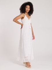 South Beach White Sequin Detail Cami V-Neck Maxi Dress - Image 5 of 5