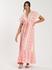 Rosa - South Beach Jacquard V-Neck Maxi Dress - Imagen 4 de 6
