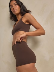Chocolate Brown N.Premium Super Soft Seamless Shorts - Image 2 of 4