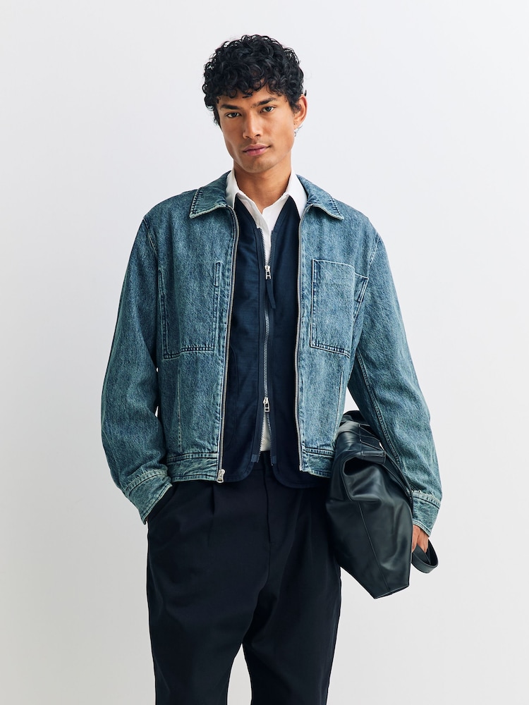 Rag & Bone Blue Simon Garage Jacket - Image 1 of 6