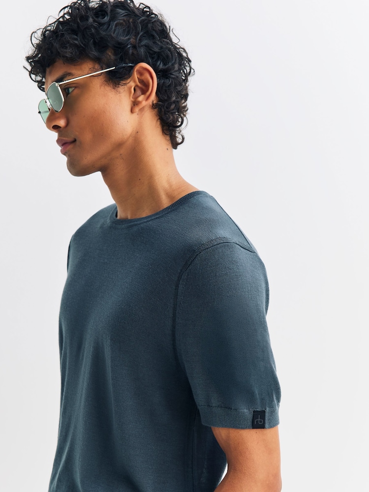 Rag & Bone Grey Aulton Knit Short Sleeve T-Shirt - Image 6 of 6