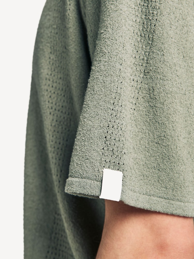 Rag & Bone Green Zuma Pointelle Avery Shirt - Image 5 of 5