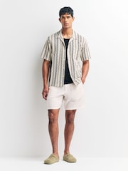 Rag & Bone Cream Haydon 100% Linen Shorts - Image 1 of 5