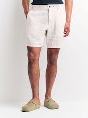 Rag & Bone Cream Haydon 100% Linen Shorts - Image 2 of 5
