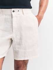 Rag & Bone Cream Haydon 100% Linen Shorts - Image 4 of 5