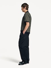 Rag & Bone Black Zuma Jacquard Short Sleeve Zip Through Shirt - Image 4 of 5