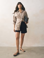 Black/Natural Linen Rich Boy Shorts 2 Pack - Image 6 of 9