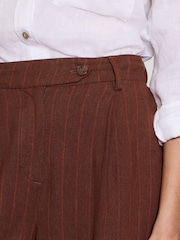 Brown/Cream Black Stay Smart Wide Leg Linen Rich Trousers 2 Pack - Image 3 of 5