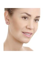The Diamond Store 9K White Gold 4mm Amethyst Stud Earrings - Image 3 of 4