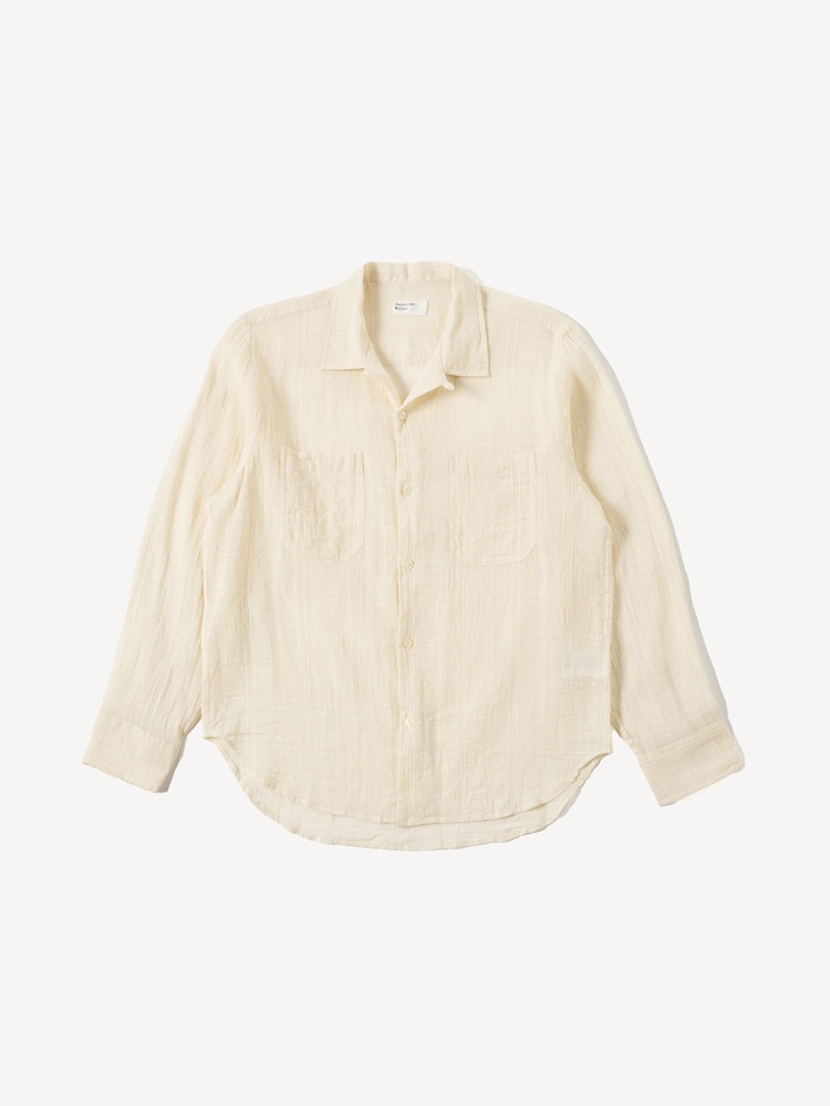 Universal Works Natural Acapulco Weave Work Shirt - Image 1 of 3