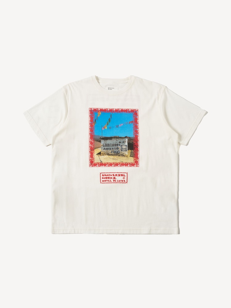 Universal Works White Single Jersey 7 Dias Print T-Shirt - Image 1 of 3