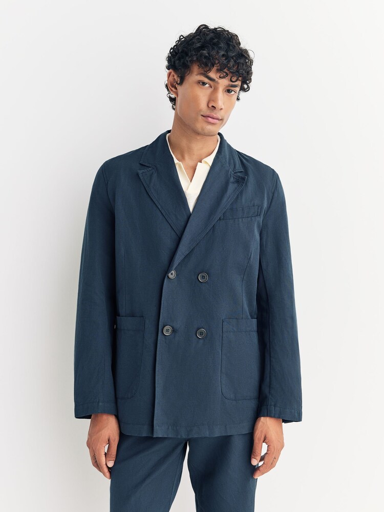 Universal Works Blue Manor Slub Weave Jacket - Image 1 of 6