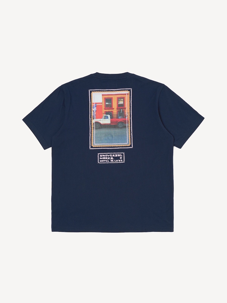 Universal Works Blue Single Jersey Pickup Print T-Shirt - Image 2 of 3