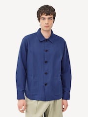 Universal Works Blue Travail Linen Overshirt - Image 1 of 8