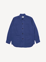 Universal Works Blue Travail Linen Overshirt - Image 6 of 8
