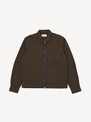 Universal Works Blue Check Seersucker Zip Uniform Jacket - Image 1 of 3