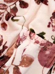 Black/ Pink/ Purple Autumnal Print Cosy Fleece Robe - Image 10 of 11