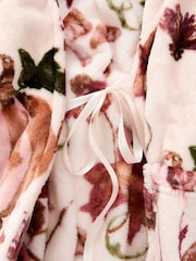 Black/ Pink/ Purple Autumnal Print Cosy Fleece Robe - Image 9 of 11