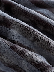 Grey Supersoft Tonal Stripe Dressing Gown - Image 2 of 3