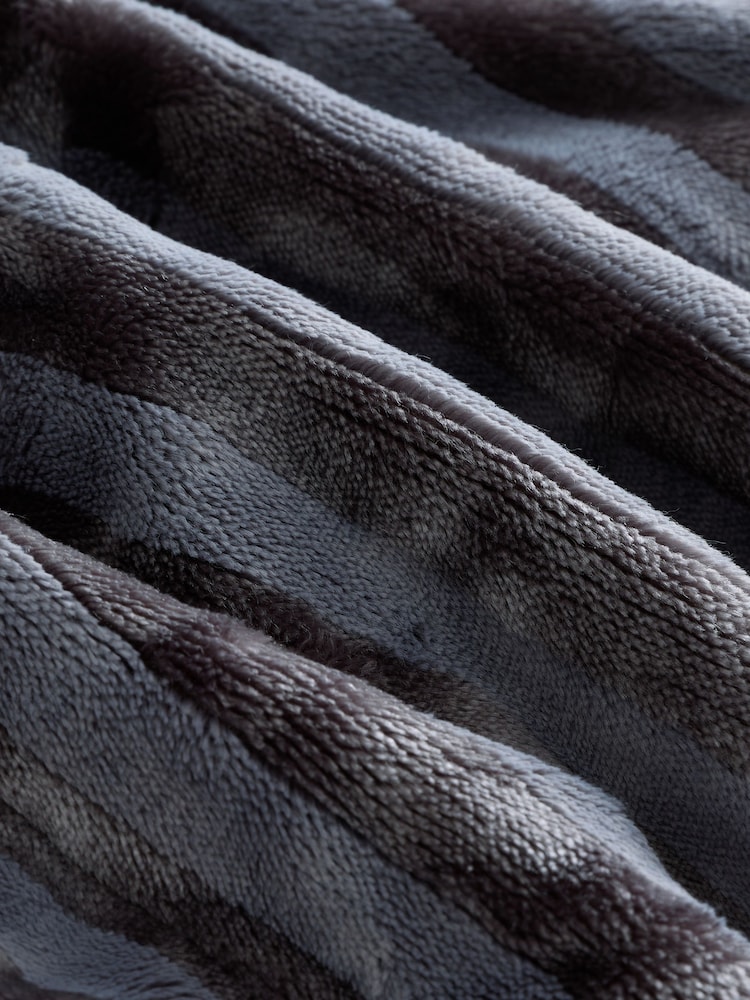Grey Supersoft Tonal Stripe Dressing Gown - Image 2 of 3
