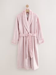 Pink Supersoft Tonal Stripe Dressing Gown - Image 1 of 3