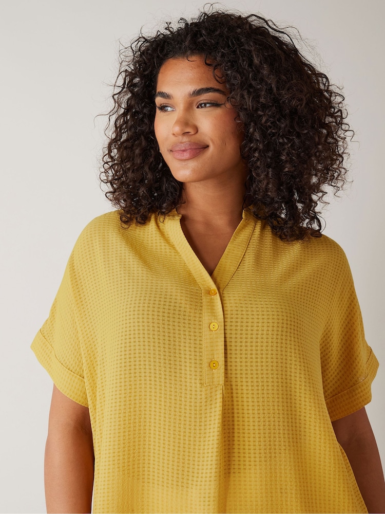 Evans Half Placket Short Sleeve Blouse - Image 4 of 5