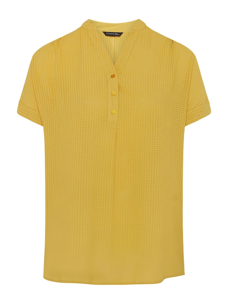 Amarillo - Evans Half Placket Short Sleeve Blouse - Imagen 5 de 5 Amarillo - Evans Half Placket Short Sleeve Blouse - Imagen 5 de 5
