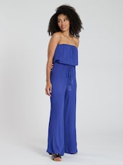 Azul - South Beach Crinkle Viscose Sheer Strapless Jumpsuit - Imagen 4 de 5