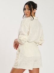 South Beach 100% Cotton Contrast Piping Shirt - Imagen 2 de 4
