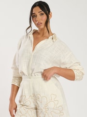 South Beach 100% Cotton Contrast Piping Shirt - Imagen 3 de 4