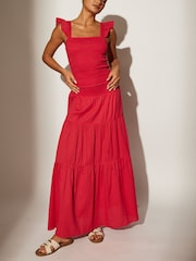 South Beach Maxi-rok van 100% katoen met geplooide taille - Image 1 of 5
