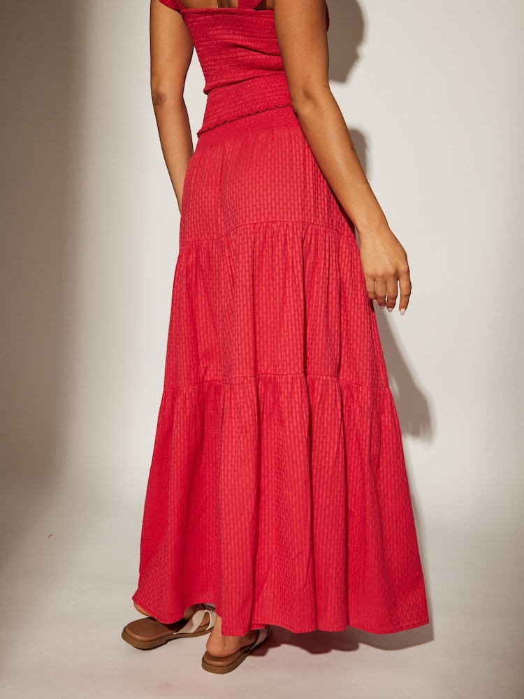 South Beach Maxi-rok van 100% katoen met geplooide taille - Image 2 of 5