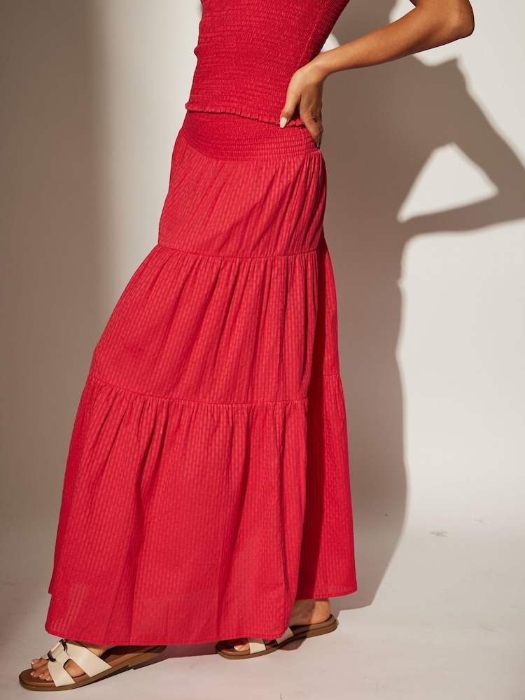 South Beach Maxi-rok van 100% katoen met geplooide taille - Image 3 of 5